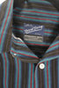 80s David Barry Blk/Blue Striped Shirt   XL