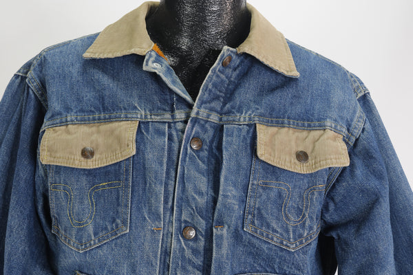 60s Big Smith Denim & Corduroy Ranch Jacket        M