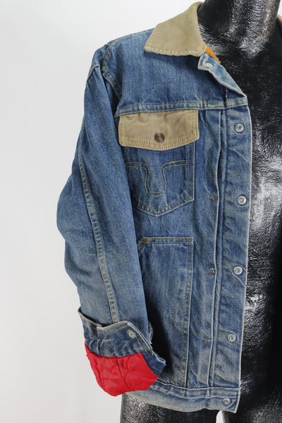 60s Big Smith Denim & Corduroy Ranch Jacket        M