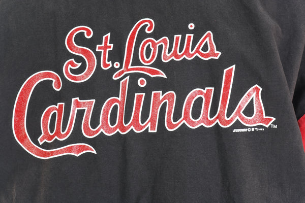 '92 STL Cardinals Black Striped Pullover      L