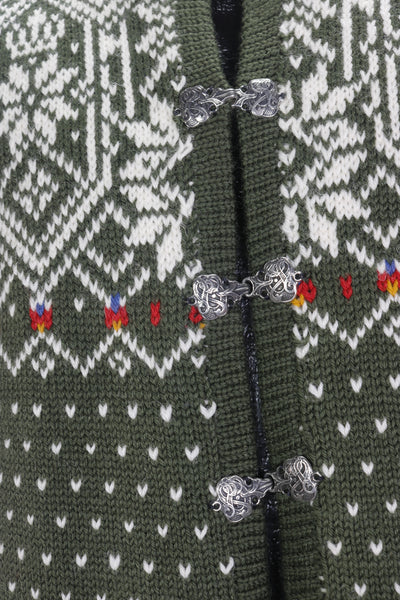 90s Nordic Green Wool Sweater Vest       L