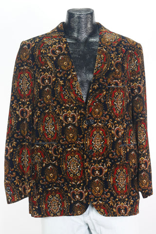 70s Cortefiel Velvet Paisley Blazer        S