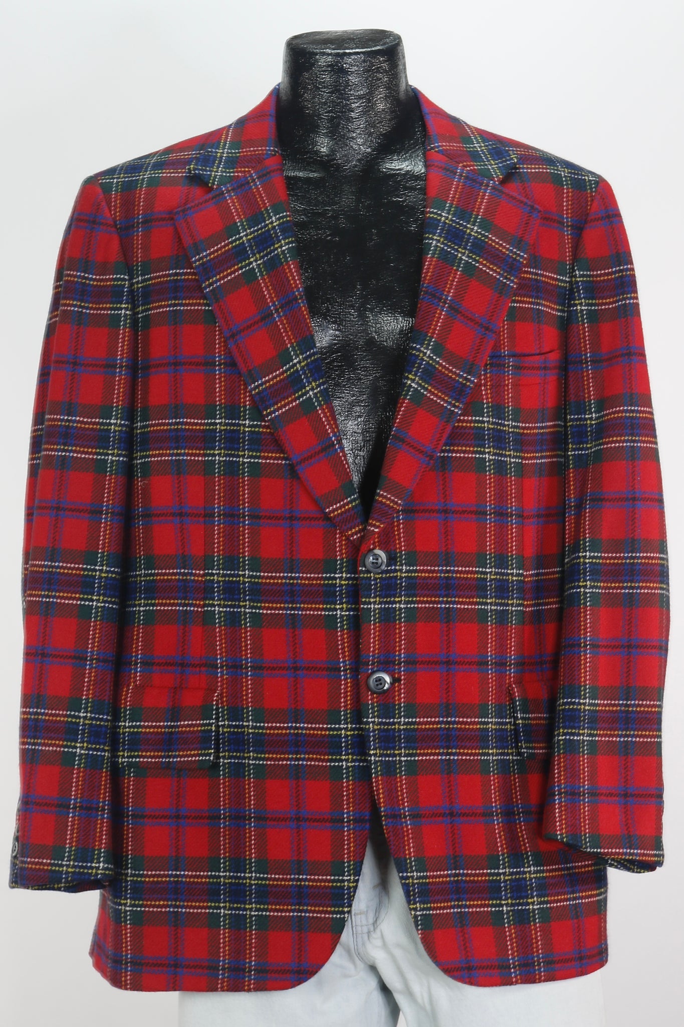 90s Bergdorf G. Cashmere Plaid Blazer    L