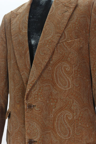 00s Paul Stuart Corduroy Paisley Blazer    L