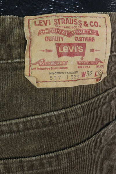 70s Levis 517 Brwn Cord Flare Pants     W32X32