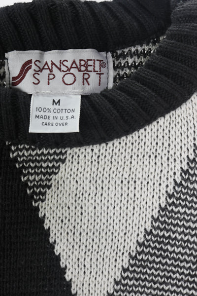 80s Sansabelt Cotton Blk/Wht Sweater      M