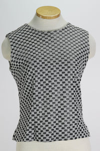 60s Alice Stuart Metallic Grid Top     M