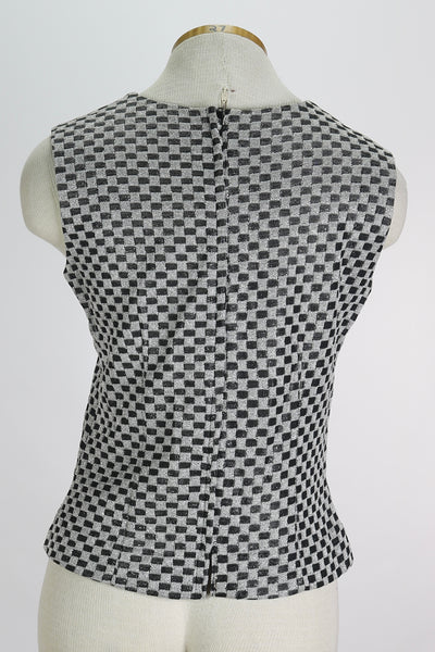 60s Alice Stuart Metallic Grid Top     M