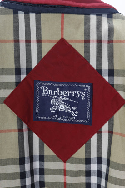 90s Burberrys Red Double-Breast Trench    M