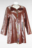 90s Marylou Brown Leatherette Flare Coat      M