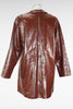 90s Marylou Brown Leatherette Flare Coat      M