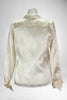 90s Burberrys Ivory Silk Blouse      XL