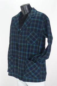 80s Pendleton Navy/Grn Plaid Blazer     L