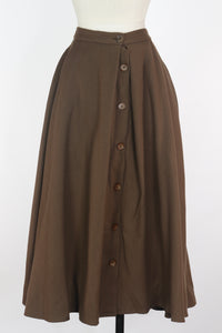 90s I. Magnin Brown Wool Skirt             w27