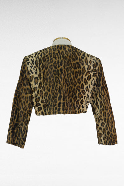 90s Cathy Hardwick Leopard Bolero     S