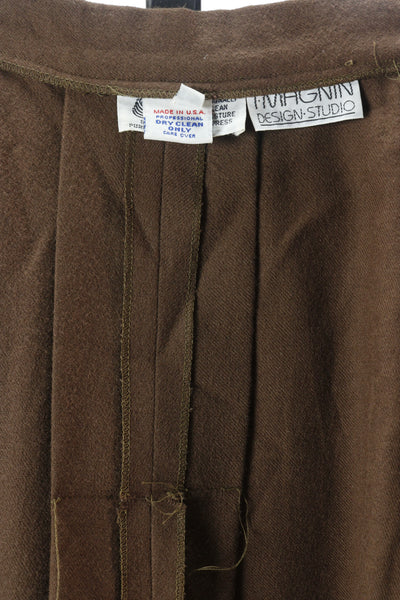 90s I. Magnin Brown Wool Skirt             w27