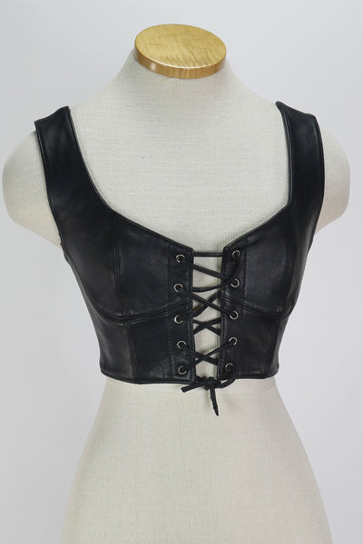 80s Nevada Leather Bralette Top     S