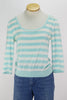 80s Currants Aqua Stripe Top      L