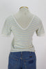 80s Pastel Blue/Yllw Terry Top       S