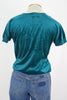 80s Teal Velour VNeck Top      M