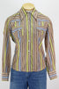 70s Levi Striped Pearl Snap Top      S