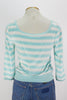 80s Currants Aqua Stripe Top      L