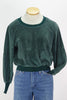 80s Pine Green Velour Top       M