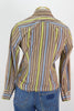 70s Levi Striped Pearl Snap Top      S