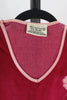 80s Fuchsia Rosette Velour Top        S