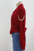 80s Dino-Cori Red/Wht Velour Top      L