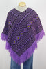 70s Prp/Yllw/Blk Woven Cat Poncho        OSFM