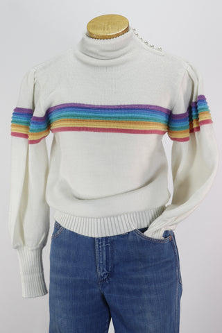 80s RICKI Rainbow Sweater      M