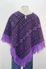 70s Prp/Yllw/Blk Woven Cat Poncho        OSFM