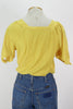 70s Yellow Terry Cloth Crop Top       L