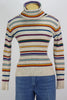 70s CoLLAGE Color Stripe Turtleneck     M