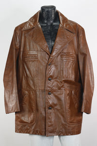 70s DeLong Cowhide Leather Jacket       XXL