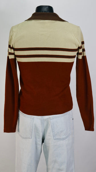 70s Kennington Russet Polo Sweater         M