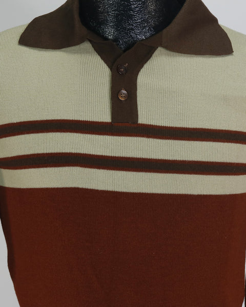 70s Kennington Russet Polo Sweater         M