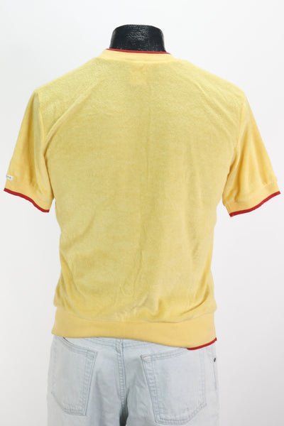 70s Alfie Yellow Terry & Red Ringer Shirt      M