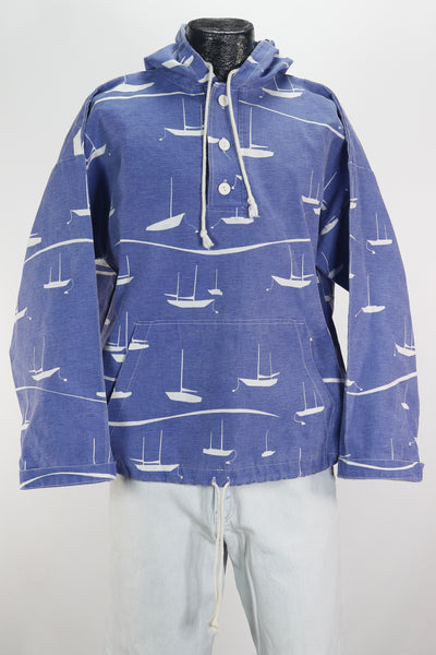 90s Michigan Rag Co. Blue Sail Hoodie      M