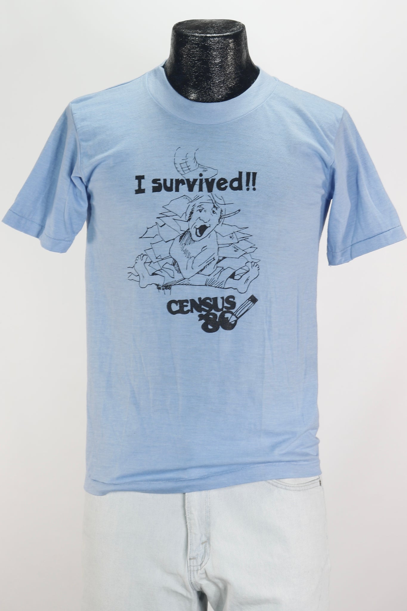 1980 I Survived Census Blue Tee        M