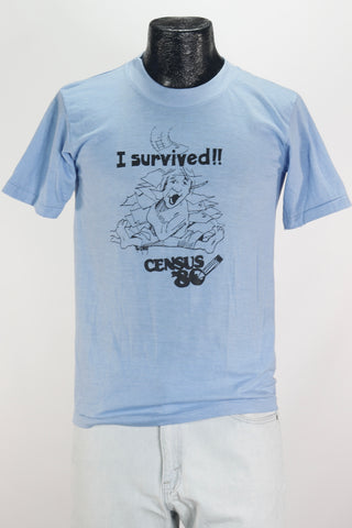 1980 I Survived Census Blue Tee        M