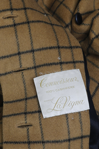 60s Connoisseur Plaid Cashmere Coat     M