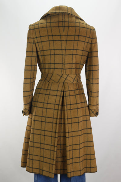 60s Connoisseur Plaid Cashmere Coat     M