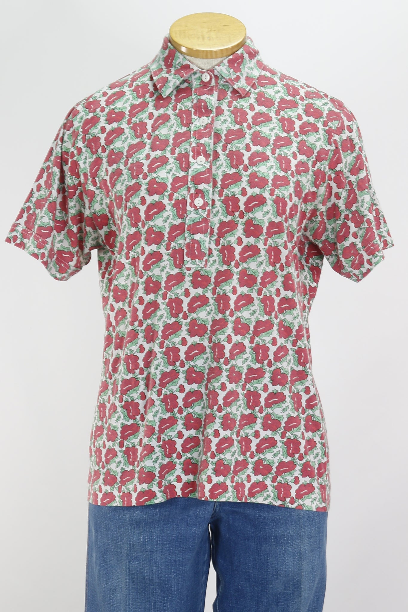 80s Jersey Poppy Top       M