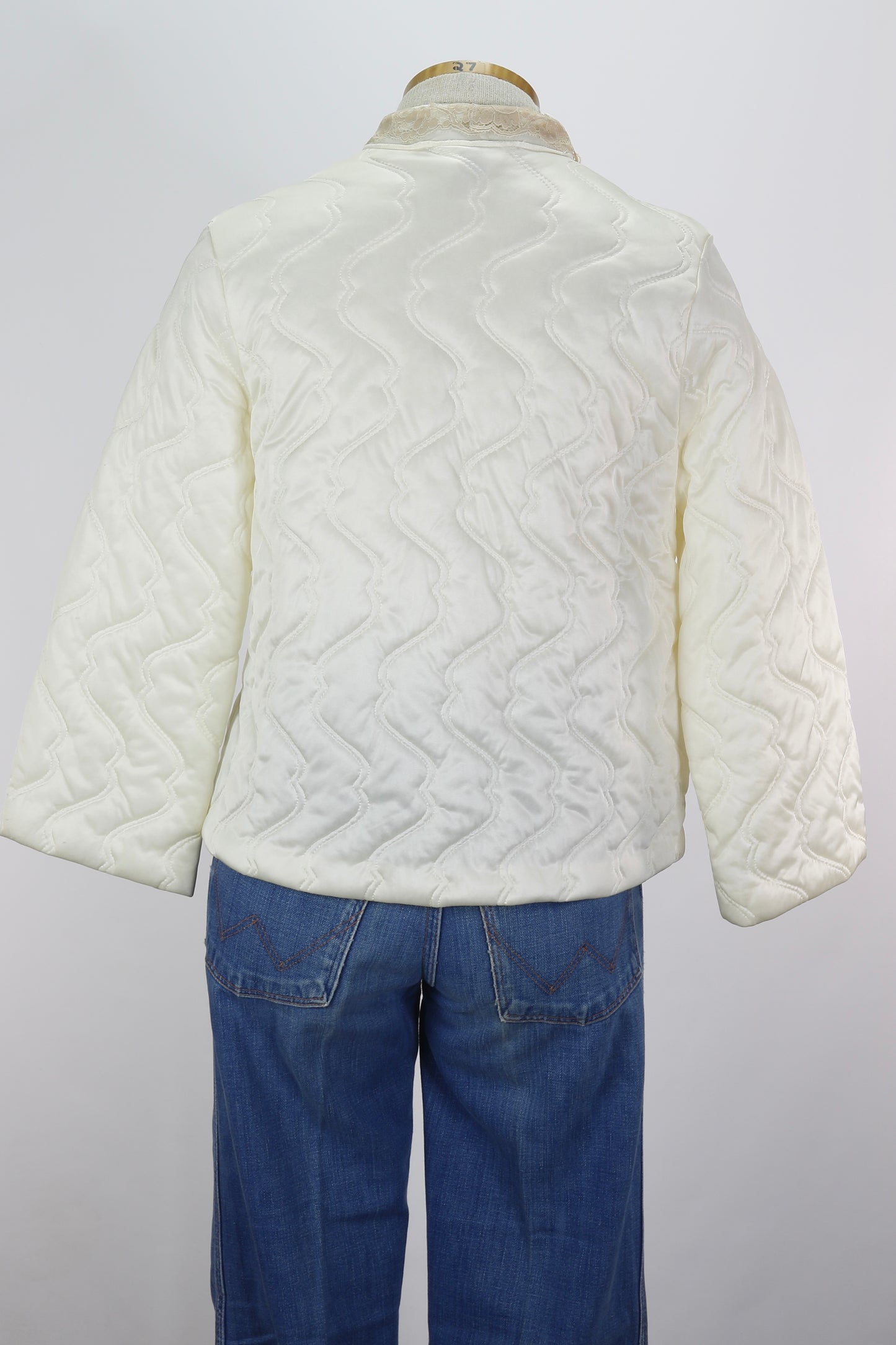 70s Kayser Ivory Quilted Bolero       S