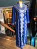 70s Blue/Silver Boheme Dress           M