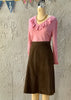 70s Villager Brown Cord A-Line Skirt     W27