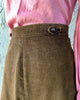 70s Villager Brown Cord A-Line Skirt     W27