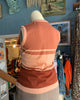 70s Susan Scott Peach/Brown Knit Tank Top        XL